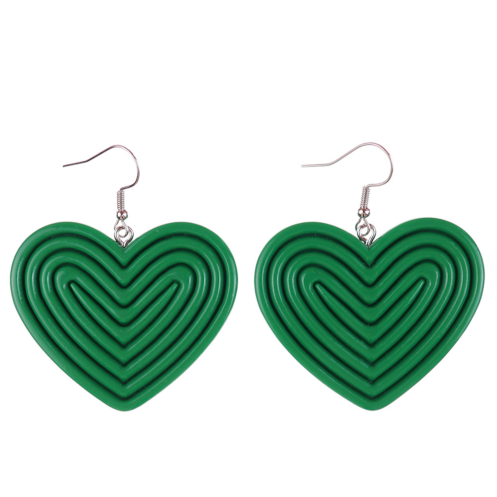 1 Pair Casual Simple Style Heart Shape Plastic Earrings display picture 10