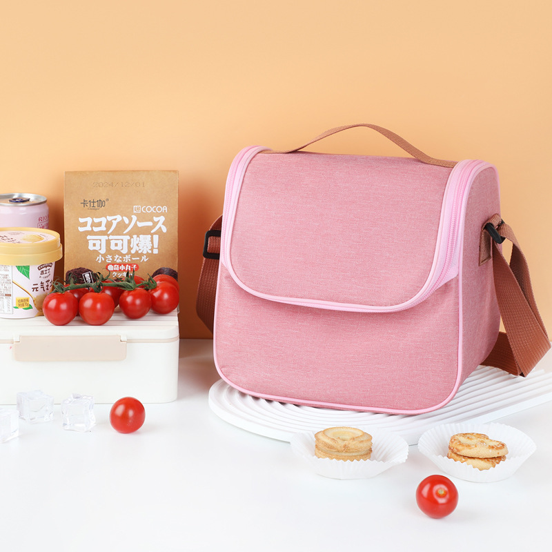 Bolsa aislante portátil simple, papel de aluminio, bolsa de lonchera impermeable, mensajero, bolsa bento portátil con comida, bolsa de almuerzo para el trabajo y la escuela