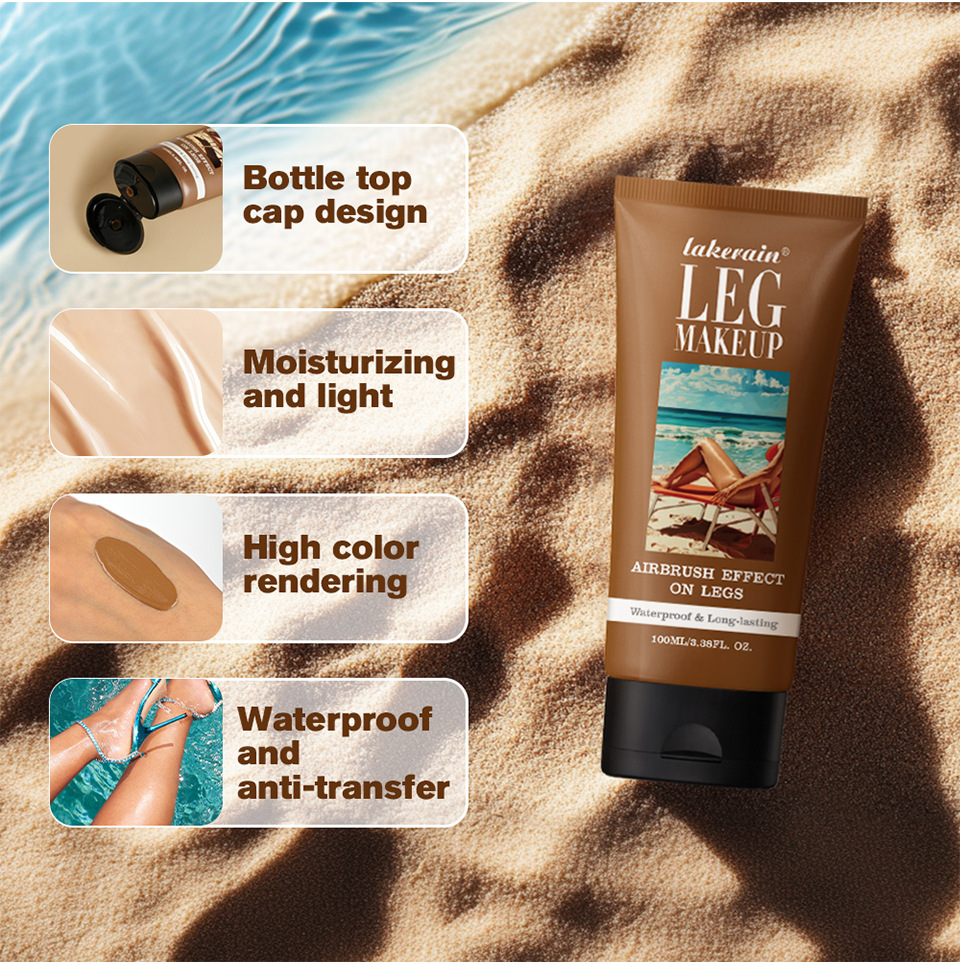 lakerain LEG MAKEUP 100ml Dark Brown skin tone Leg Makeup Leg Makeup Application Scenario