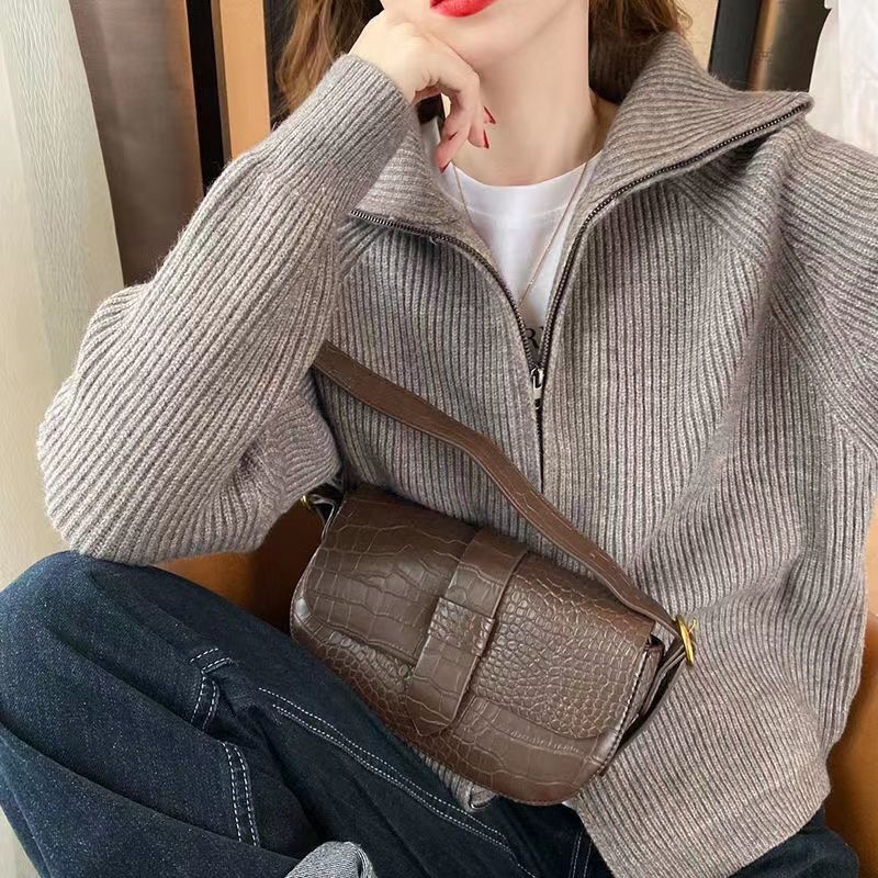 针织开衫毛衣外套女洋气宽松休闲百搭外穿上衣潮秋冬新款时尚韩版|undefined