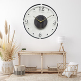 Temu Clock тихий закрашенные стеклянные украшения часы -крест -бортовое горячее искусство деревянное зерна