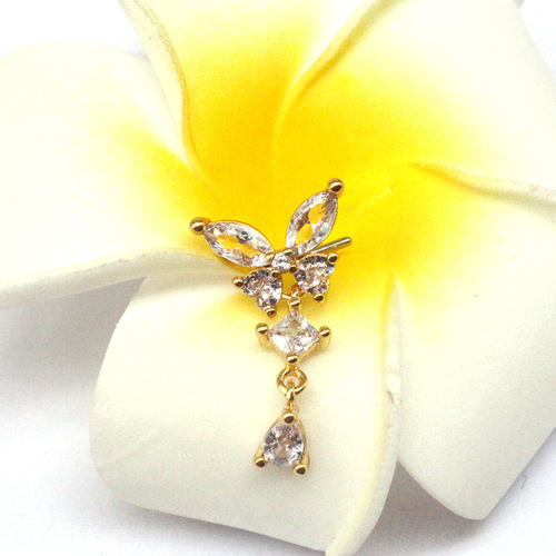 Gaibei European and American cross-border butterfly nose pin, nose ring, nose decoration, gun-shaped nose pin, nose clip, body piercing jewelry manufacturer