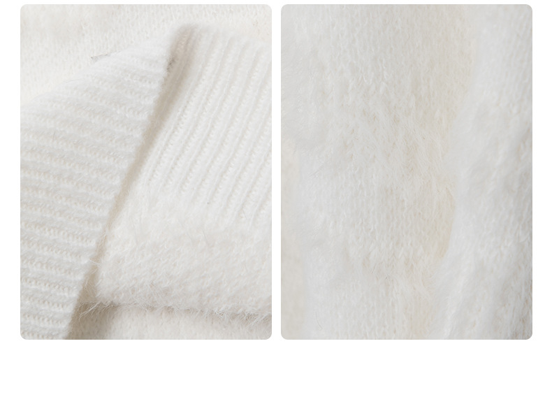 Women's Round Neck Loose Knit Sweater Casual Long Sleeve Pullover_voghion.com