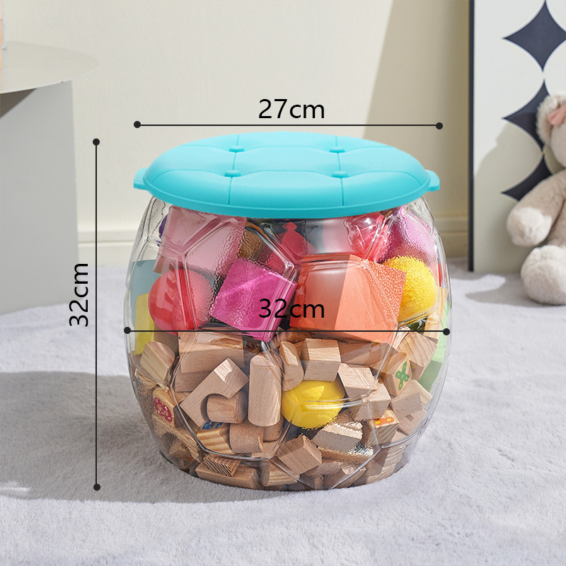 人形創意サッカー透明収納腰掛けぬいぐるみぬいぐるみ収納収納ボックス子供玩具収納神器|undefined