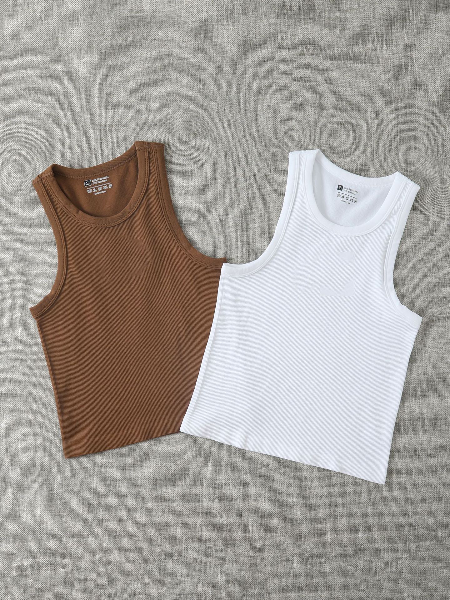 Dames geribde gebreide tanktop slim fit longline camisole voor laagjes_voghion.com