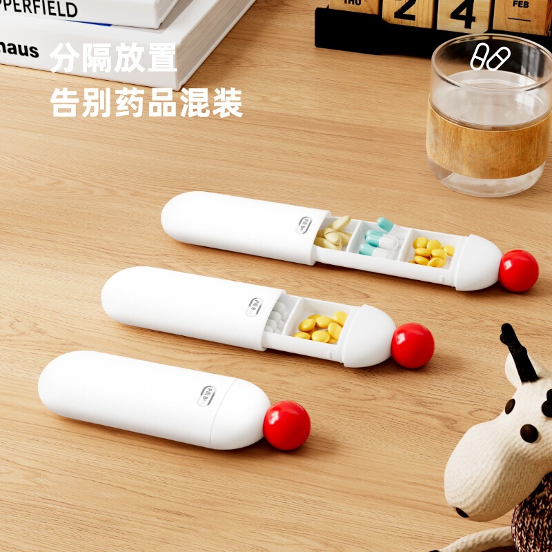 New Sealed Pill Box, Portable and Simple Mini Medicine Dispensing Box, Three-Day Travel Portable Pill Box, Small Size