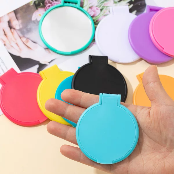 Simple High-End Small Mirror, Foldable Portable Mirror, Makeup Mirror, Single-Sided Creative Round Mirror