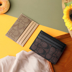 Korean small card holder with high-quality leather, ultra-thin, mini personalized card case, high-end driver's license wallet combo.