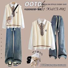 初高中女生2025秋季学院风穿搭青少年女装学生高中生搭配套装潮