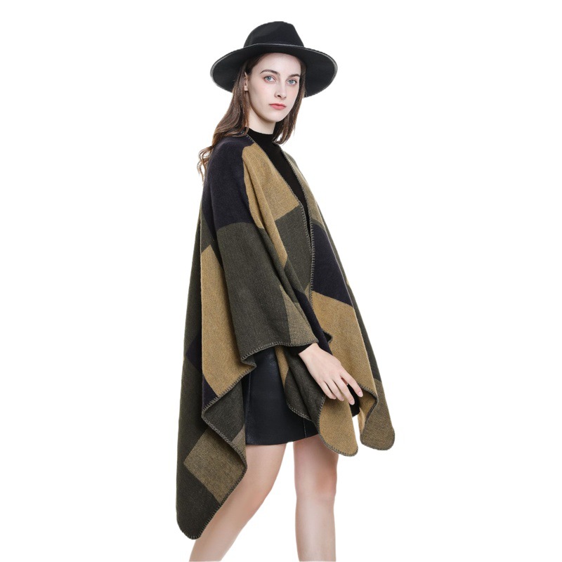 Bufanda extragrande a cuadros de nueva moda para otoño e invierno, imitación de cachemira, chal cálido para mujer, nuevo modelo 2024.