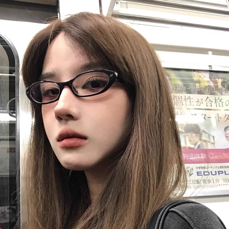 日系黑色氛围感眼镜女复古Y2K超轻镜框素颜显脸小可配度数近视镜|undefined