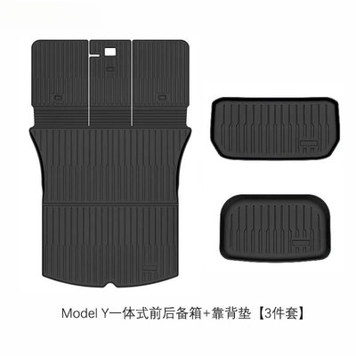 Mat Tpe High-Quality Trunk — Trunk Mat - model-y-2021-2024-premium-all-tpu-one-piece-front-rear-trunk-backrest-pad-3-piece-set-factory-direct-delivery