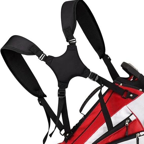 Golf bag straps cross-adjustment effort-saving shoulder straps