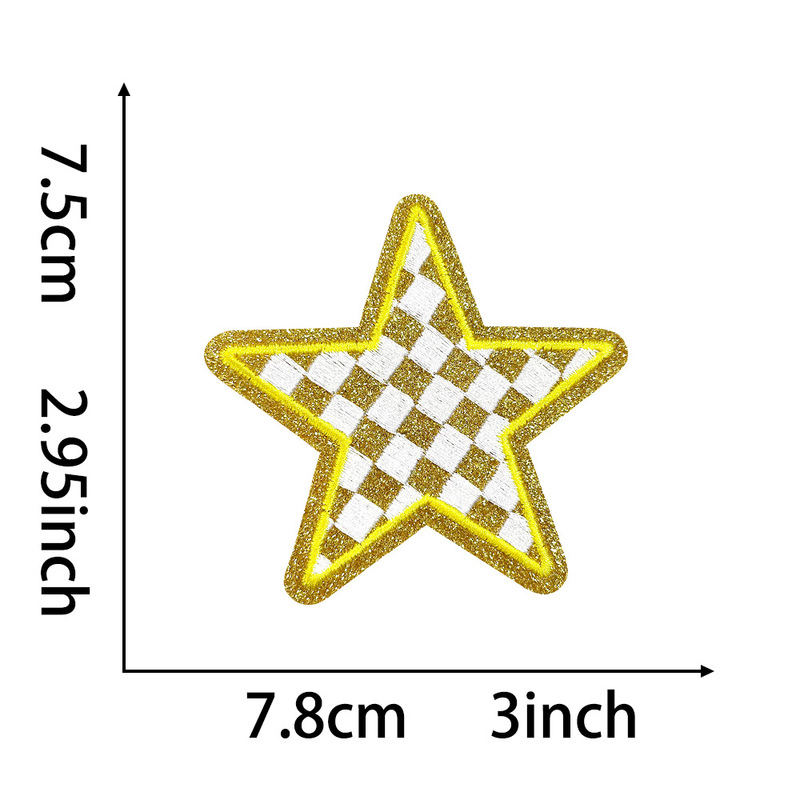 グリット五芒星 7.8x7.5 刺繍布パッチ刺繍スタンプ|undefined