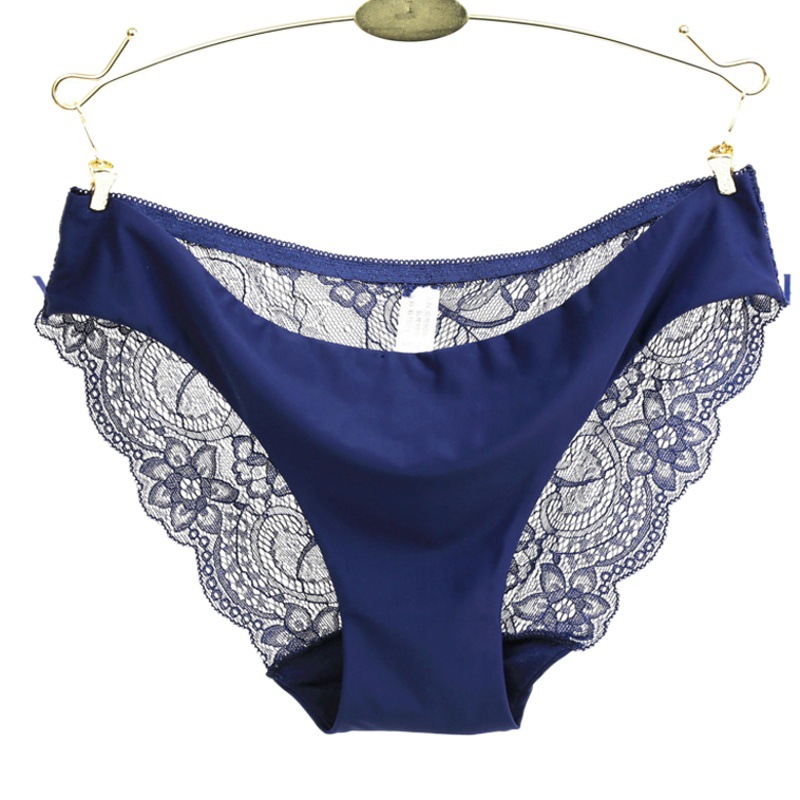 7-Pack de seda de hielo más tamaño transpirable ropa interior suave de algodón de las mujeres sexy cadera de encaje calzoncillos de las mujeres