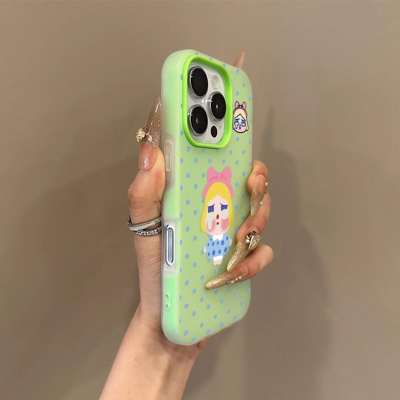 二合一果冻哭泣女孩适用苹果16promax手机壳肤感iphone15保护套14|undefined