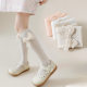 Children's mid-tube socks spring and summer mesh thin baby's calf socks breathable bow girls children and students stockings