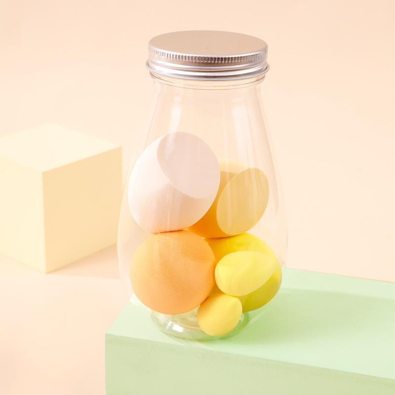 Juego de esponjas de maquillaje, 4 piezas, no absorben polvo, con forma de gota de agua y calabaza, esponjas de maquillaje anguladas, esponja cosmética, esponja tipo cojín.