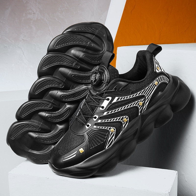 Sports new ultra light rubber running with rotating buttons fashionable and versatile casual shoes comfortable Outdoor Trainers Sports Sneakers_voghion.com