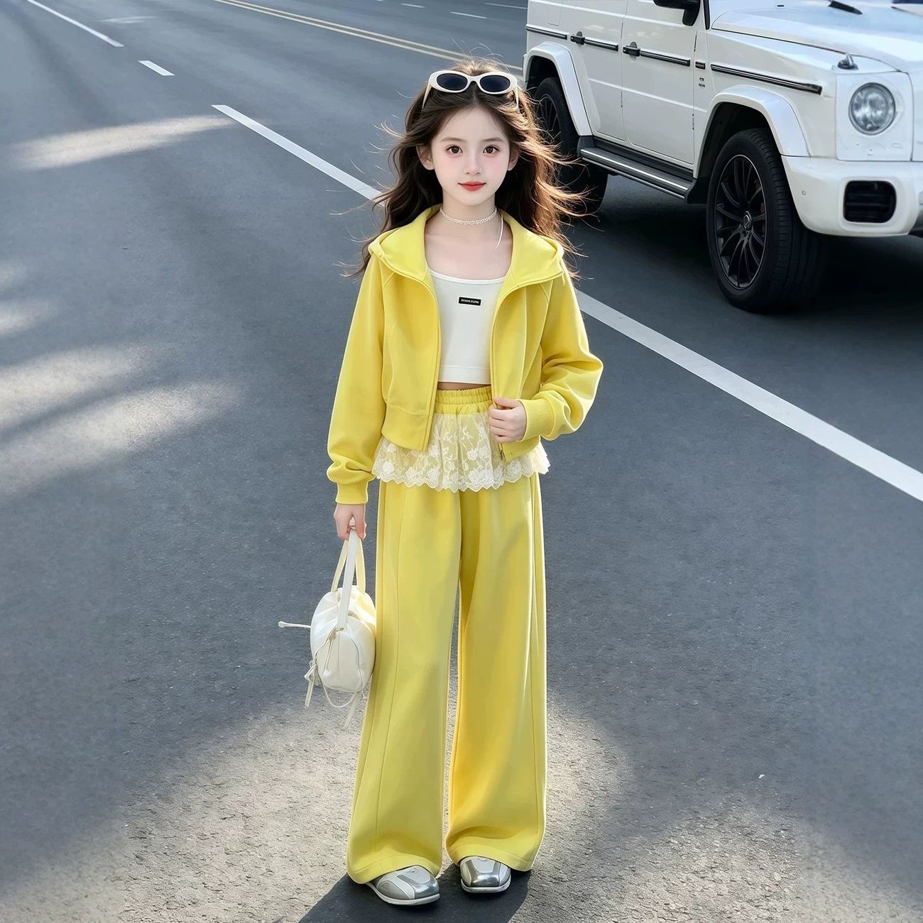女童装秋季套装2026新款春秋装女孩洋气卫衣外套休闲时髦儿童运动