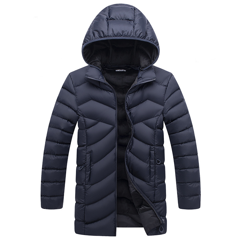 Amazon transfronterizo Abrigo acolchado de algodón de longitud media para hombres Abrigo acolchado de algodón desmontable con Capucha forrada de lana Abrigo acolchado de algodón cálido abrigo de algodón acolchado comercio exterior