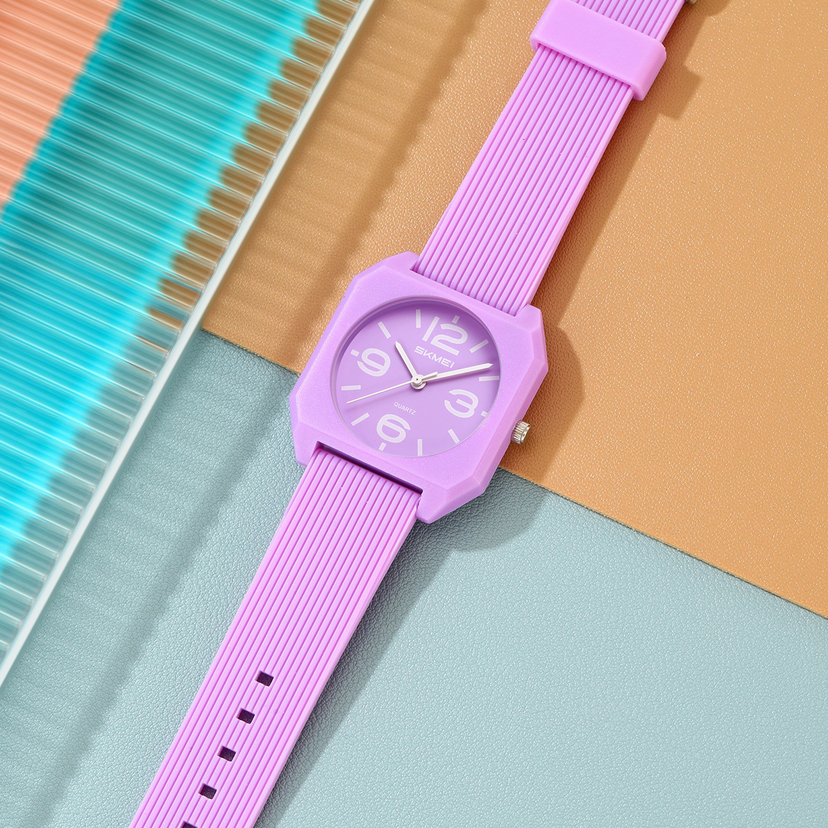 Momento cuadrado reloj 50 metros impermeable dopaminas viento reloj de pulsera de estudiantes simple reloj de cuarzo al por mayor