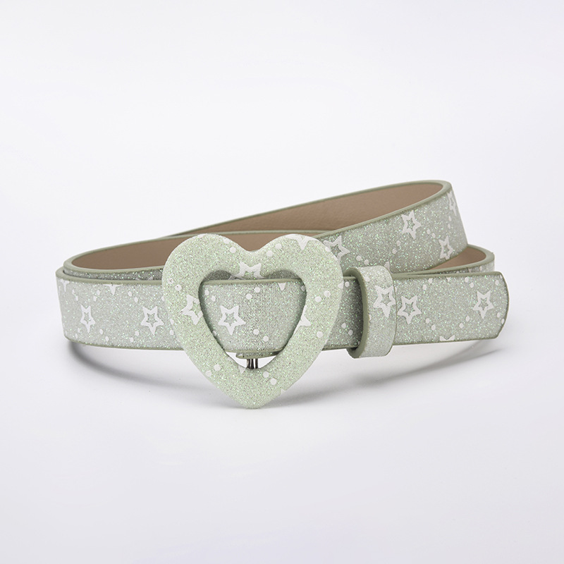 Cinturón Infantil Decorativo con Corazón de Piel de PU con Hebilla Automática para Ocio