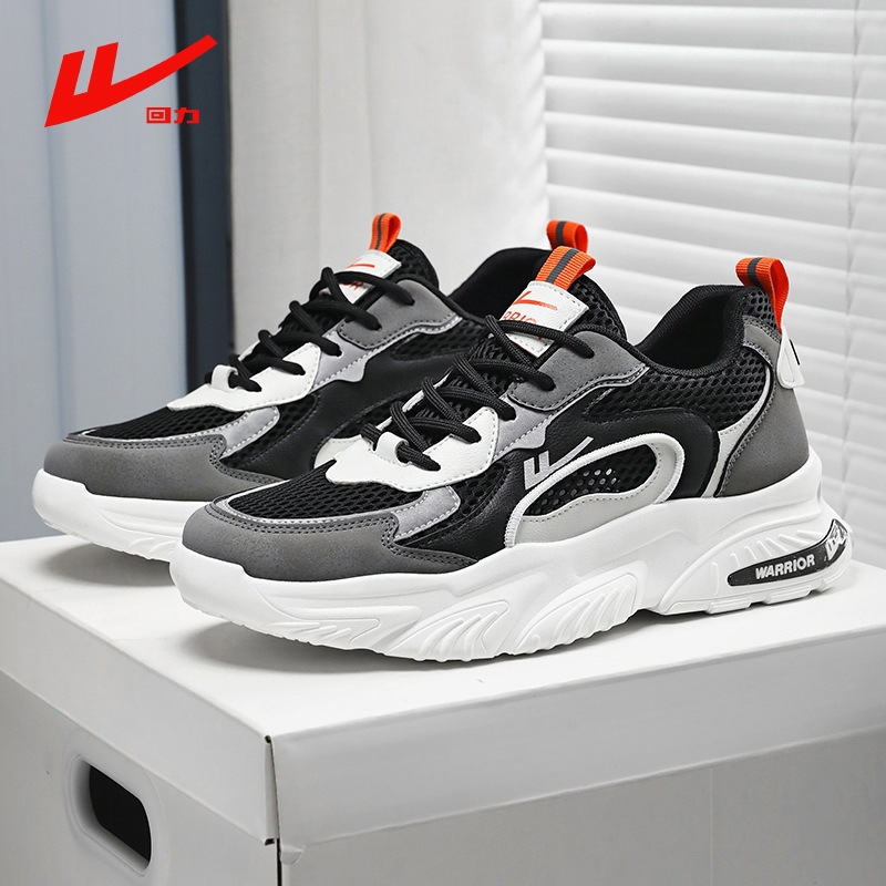 Warrior sneaker men's fashionable breathable clunky sneakers summer mesh running casual shoes work work safety shoes