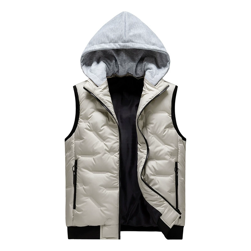 Утеплённый демисезонный пуховик, с капюшоном, жилет