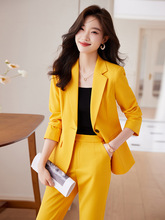 紫色西装外套女秋季2023新款气质女神范经理正装时尚西服职业套装