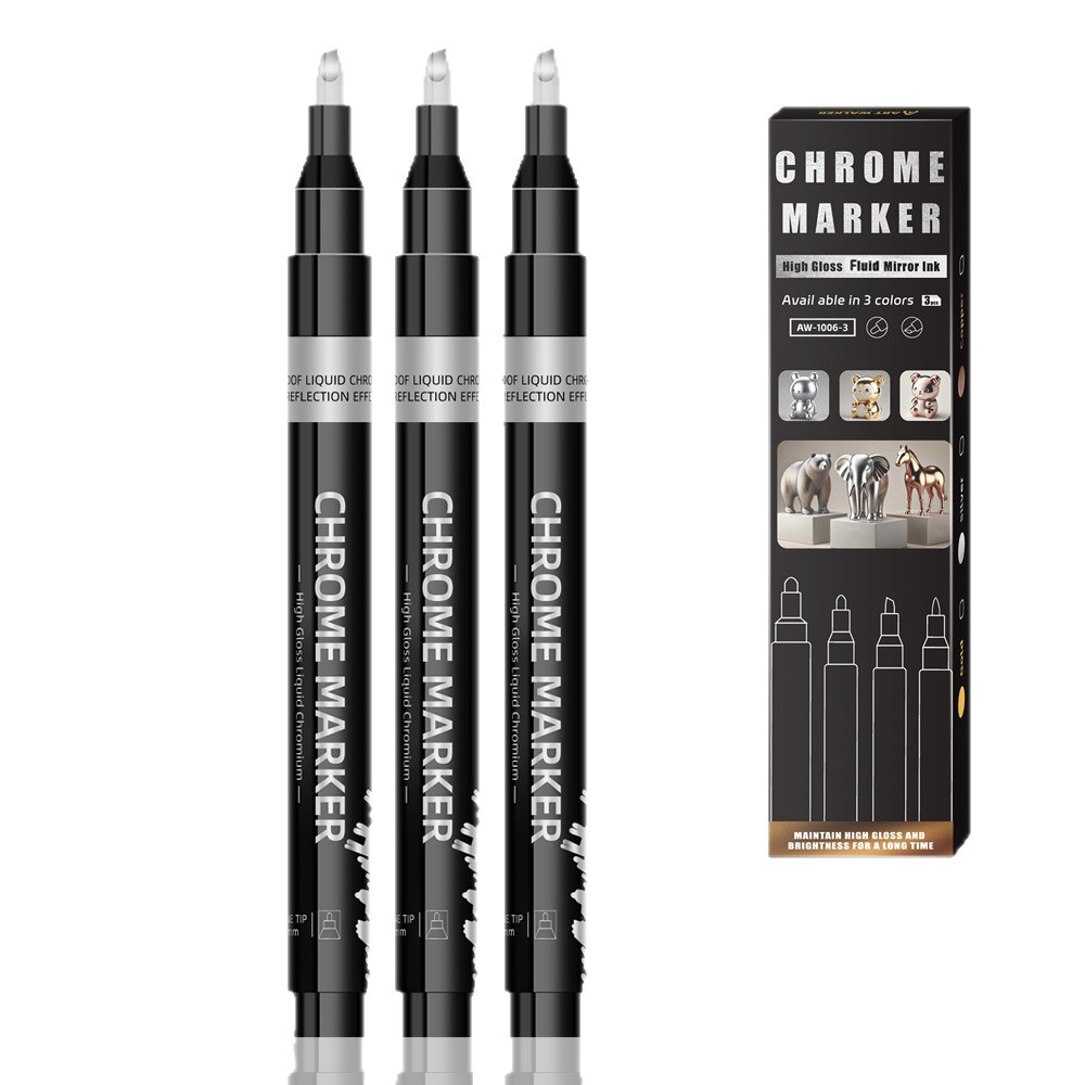 Lápiz de cromo de metal lápiz de marca lápiz de pintura de metal molde de tinta impermeable lápiz de reparación de pintura lápiz de firma líquida