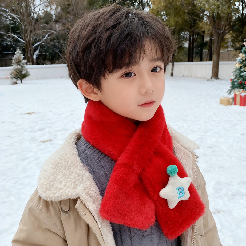 Children's Scarf Autumn and Winter Plush Parent-child Cute Cartoon Imitation Rabbit Fur Baby Scarf Boys and Girls Mao Mao Winter Children's Scarf Autumn and Winter Plush Parent-child Cute Cartoon Imitation Rabbit Fur Baby Scarf Boys and Girls Mao Mao Winter