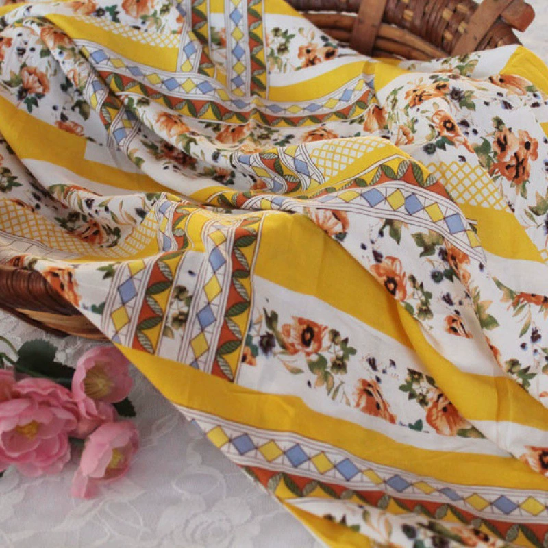Шифон шелковая ткань, летний пижама, домашняя одежда, floral print