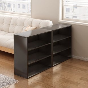 Bookshelf Rack Floor-Standing Living Room Sofa Side Grid Cabinet Black Storage Cabinet Wall Storage Cabinet Bookcase Low Cabinet