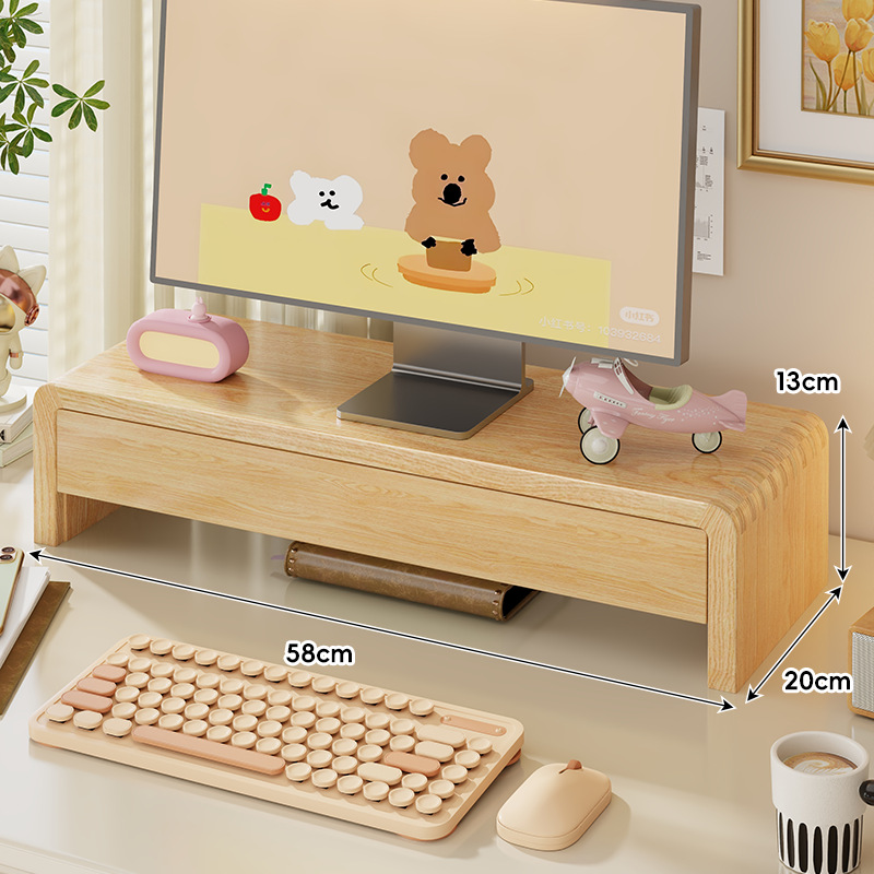 Soporte Elevador de Monitor de Madera para Escritorio de Oficina