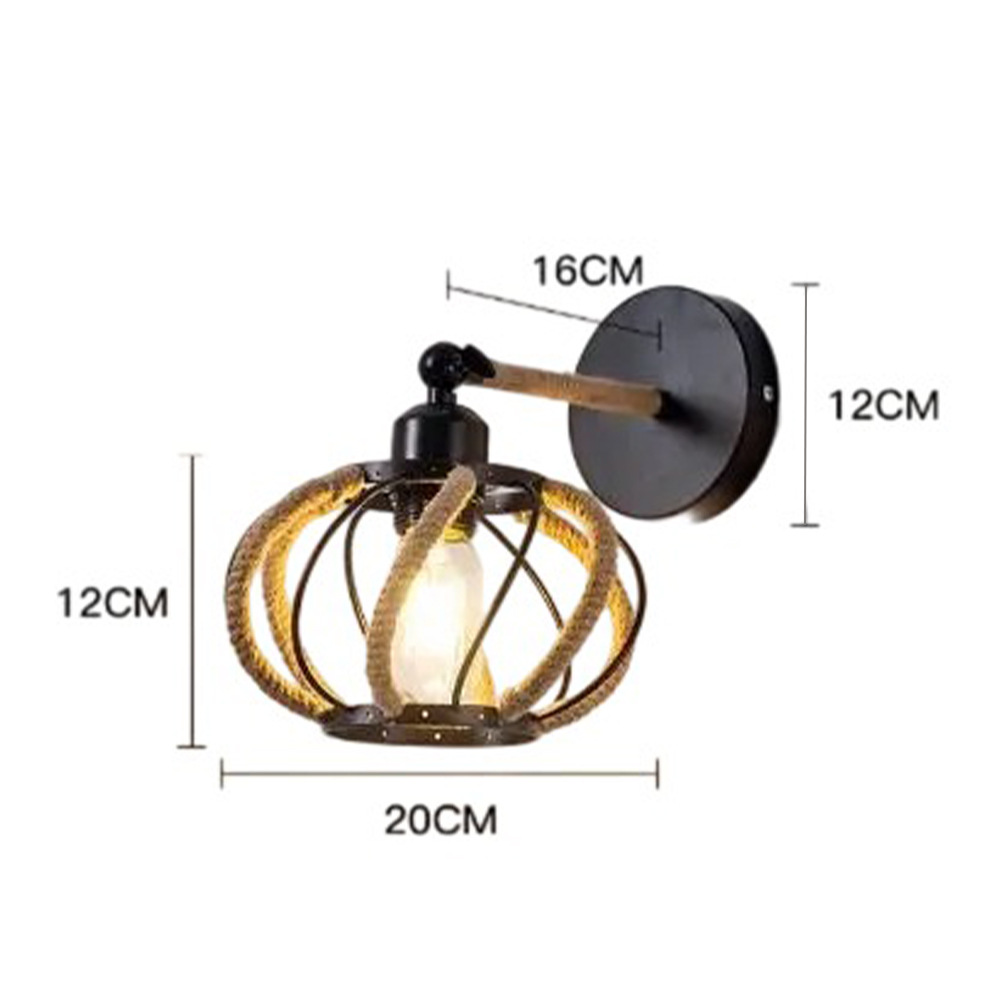 Araña de cuerda de cáñamo tejida transfronteriza, sala de estar retro americana, dormitorio, casa de familia, comedor, lámpara creativa simple