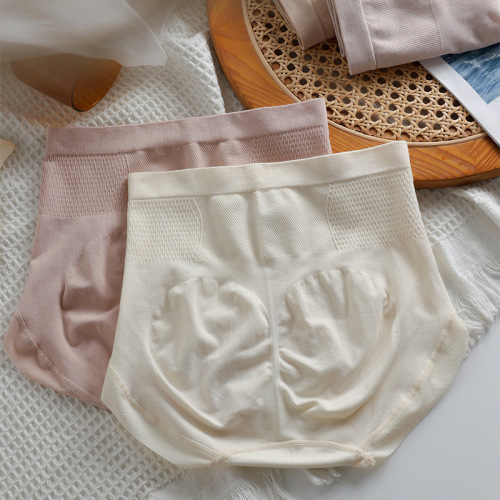 Spring and summer new tummy-controlling butt-lifting underwear for women, mugwort pure cotton crotch high-waist, traceless girly breathable women's briefs