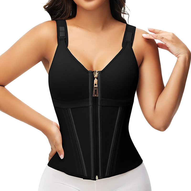 Three-row button-down shapewear vest