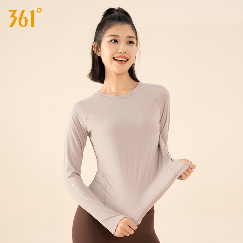 361 요가복 여성 2024년 신상품 봄, 가을 필라테스 피트니스복 긴팔 티셔츠 슬림핏 스포츠 상의