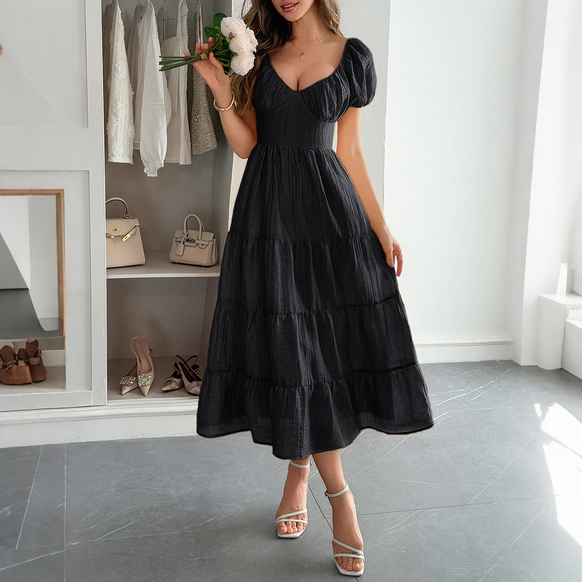 Women's Summer Resort Casual Maxi A-Line Dress