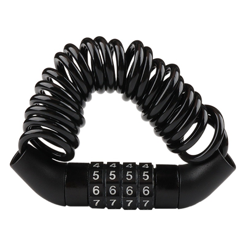 Cerradura de casco cerradura de contraseña de cuatro dígitos cerradura de alambre de bicicleta cerradura de casco de bicicleta de coche eléctrico cerradura de contraseña antirrobo cerradura de cable
