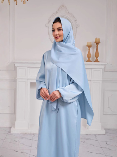 Spring New Middle Eastern Style Fashion Elegant Dubai Turkish Headscarf Robe