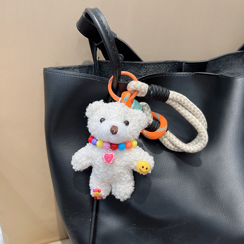 60g Weight Bag Pendant, Keychain Classification 1 Piece Quantity Daily, Street Occasion Plush Material Bear Pattern Unisex Gender Cartoon Style, Cute Style 1 Piece Cartoon Style Cute Bear Plush Unisex Bag Pendant Keychain 4