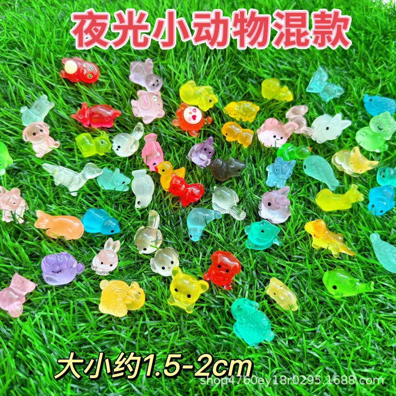 Мультяшный микропейзаж, светящиеся милые маленькие животные, смешанная смола, гаджеты «сделай сам», украшение для рабочего стола, маленькие украшения