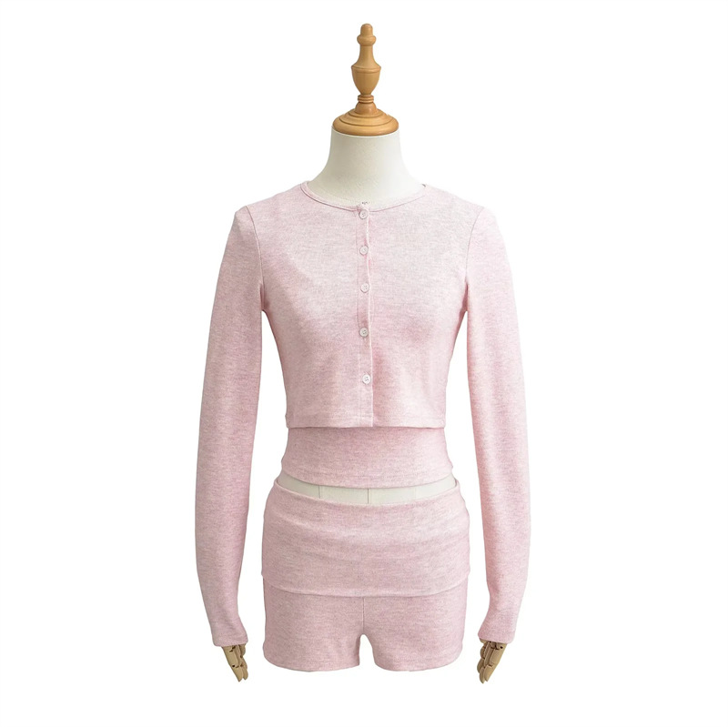 Pure Style Sexy Fresh Style Short Camisole Outer Cardigan Low Waist Shorts Hot Girl Sports suit Women