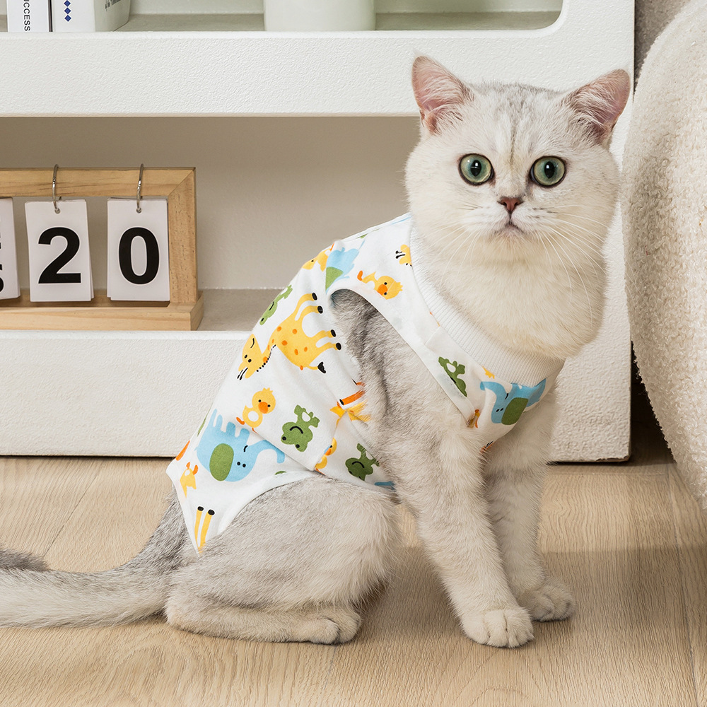 Ropa de esterilización transfronteriza de hembra amazónica, ropa de destete para gatos, ropa de esterilización para gatos anti-lamer después de la cirugía, cuatro estaciones disponibles image 4