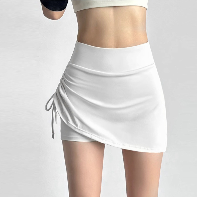 Summer Drawstring Tennis Skirt for Women, Running Sports Culottes, Pilates Fitness Skirt, Yoga Shorts