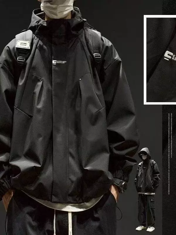 冲锋衣男款外套男生春秋衣服户外防风青少年上衣男士春季夹克男装