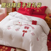 新款婚庆刺绣大豆蛋白纤维被芯婚嫁喜字陪送被子春秋加厚保暖被褥|ru