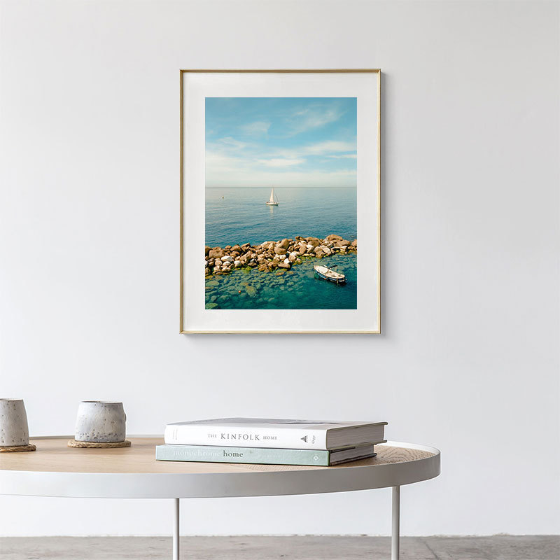 Nordic Ins Minimalist Landscape Photography Decorative Painting Red House Beach Sunset Sunrise Wall Art for Living Room Bedroom